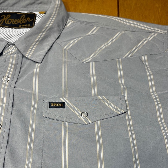 Howler Brothers Shirt 2XL Gray H Bar B Snap Button Short Sleeve Cowboy Western - Picture 5 of 16